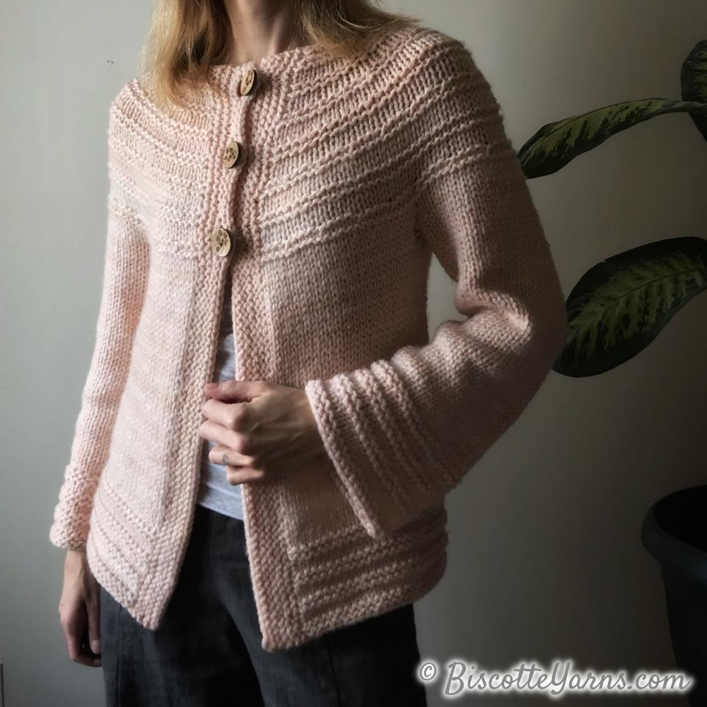 Really Ridgy Cardigan - Free Pattern - Biscotte Yarns