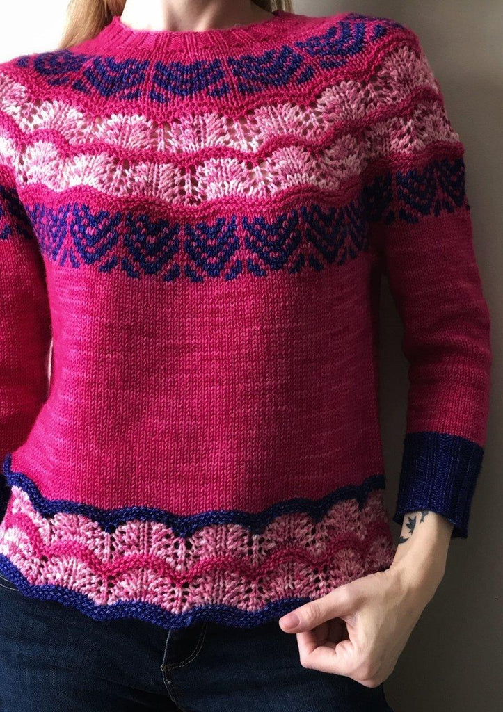 Pretty in pink Pullover | Free knitting Pattern - Biscotte Yarns