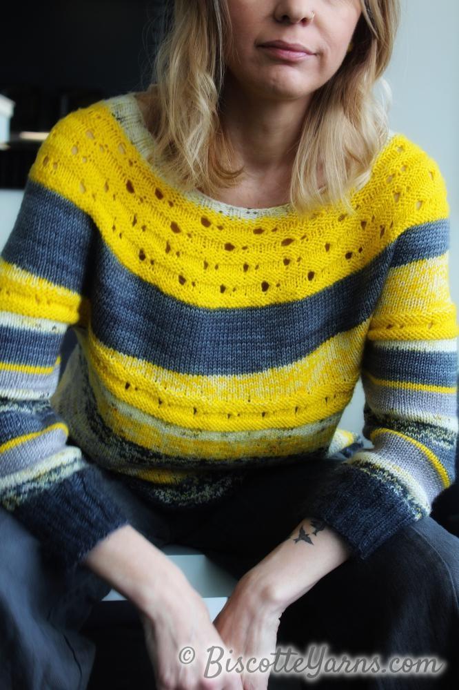 Ray of Soleil free sweater pattern - Biscotte Yarns