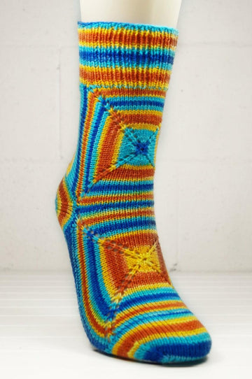 sock pattern with self-striping yarn