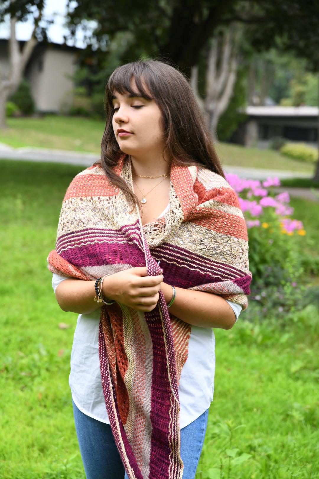 Les Ailes d'un ange shawl - KNITTING PATTERN - Biscotte Yarns