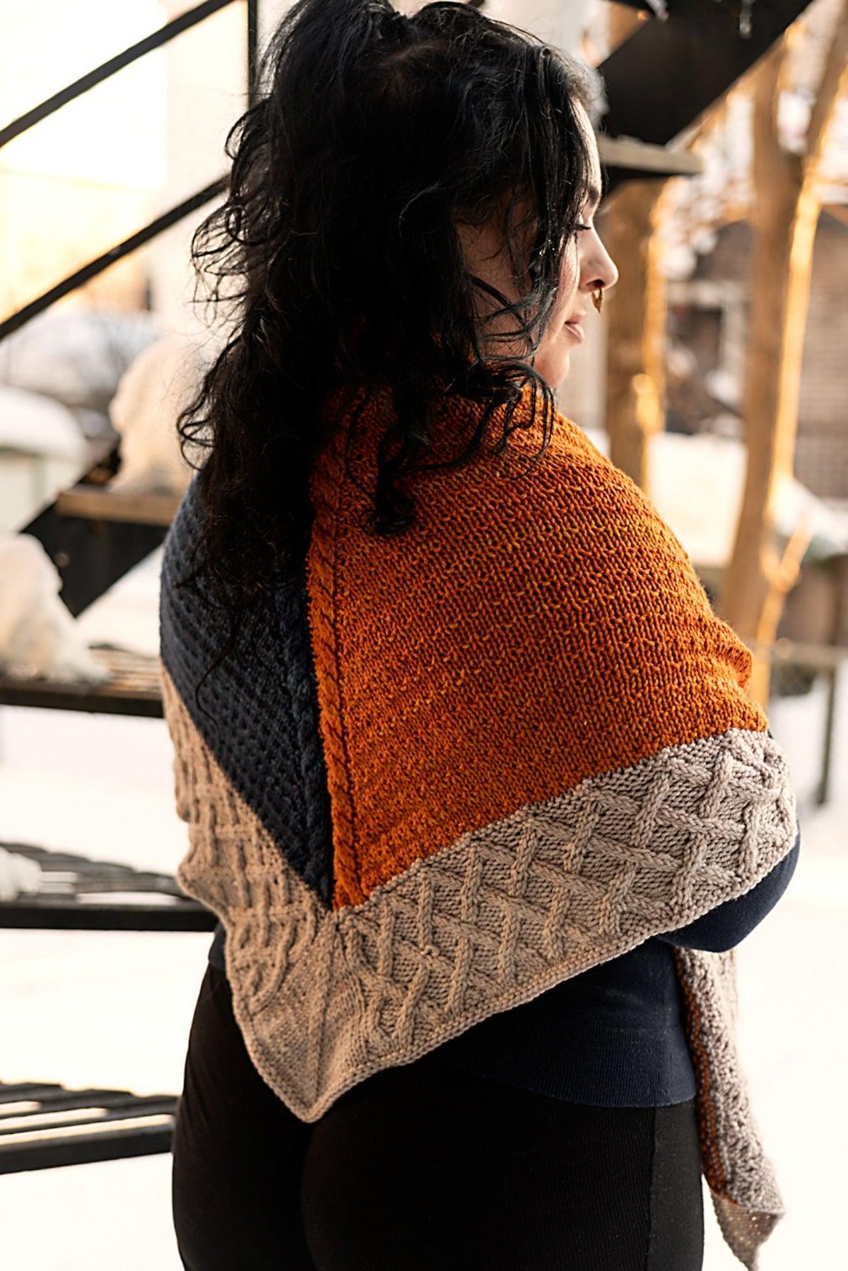 Shawl Knitting Pattern : Day & Night