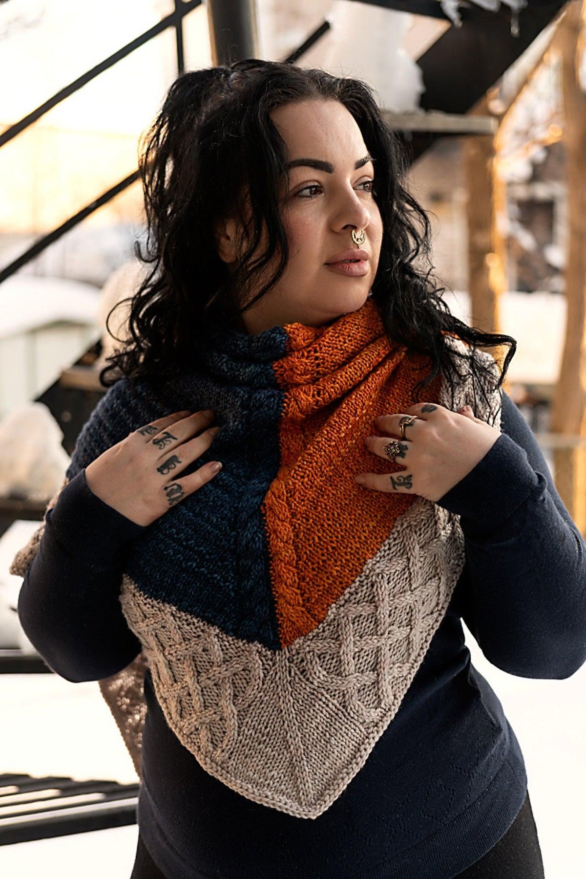 Shawl Knitting Pattern : Day & Night