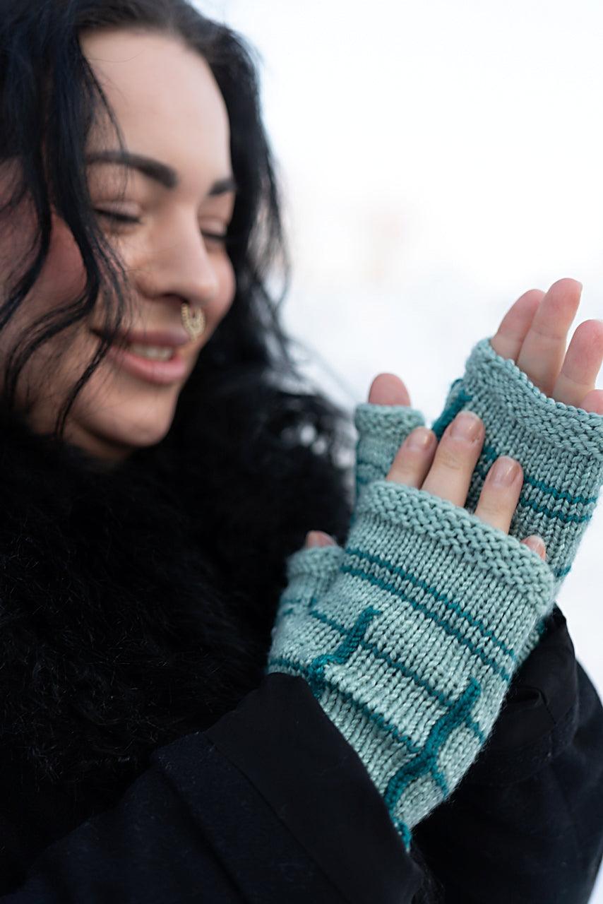 Octothorpe Mittens - KNITTING KIT - Biscotte Yarns