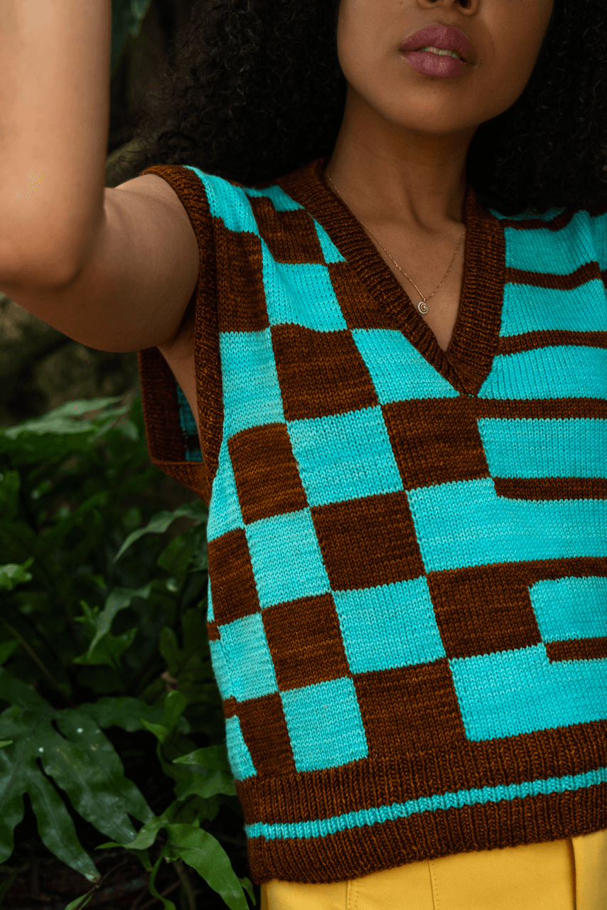 Lydia vest pattern - Biscotte Yarns