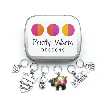 Stitch Markers for KNITTING - Pretty Warm Designs - Biscotte Yarns