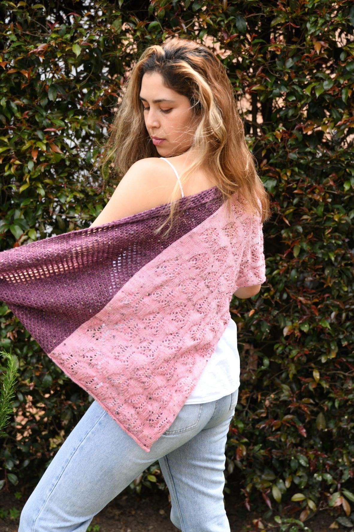 Champs Fleuri (Flowered Fields) Shawl Pattern - Biscotte Yarns