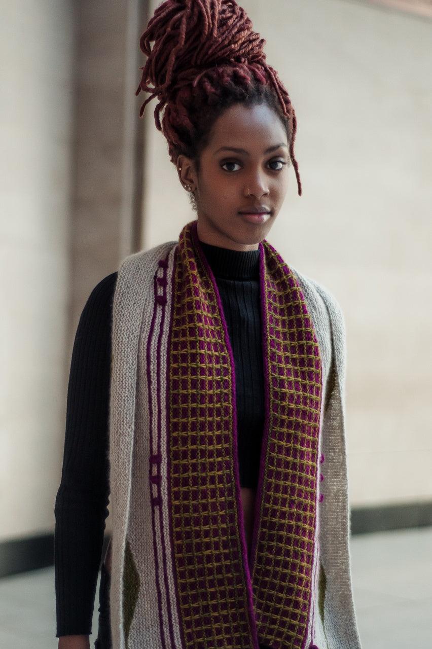 Knitting scarf pattern, ART NOUVEAU