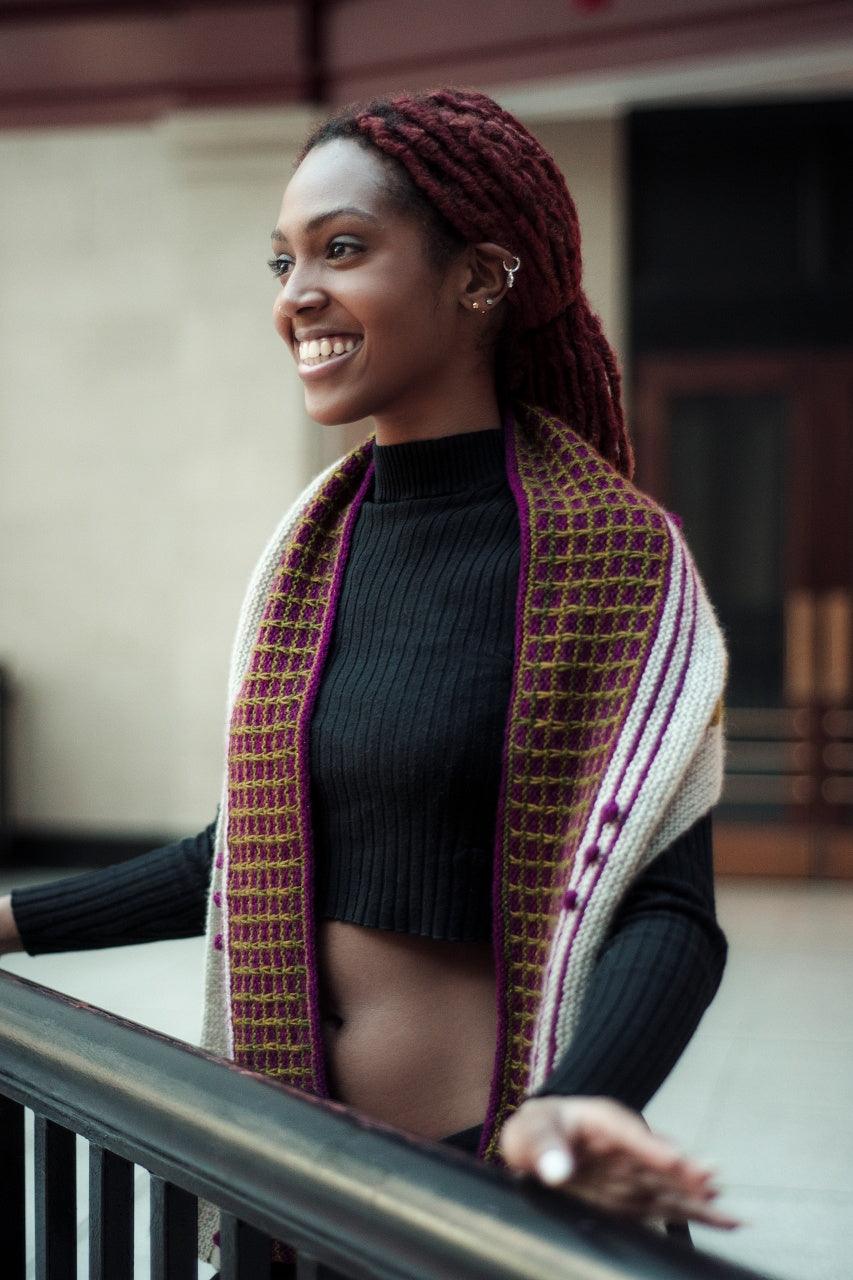 Knitting scarf pattern, ART NOUVEAU