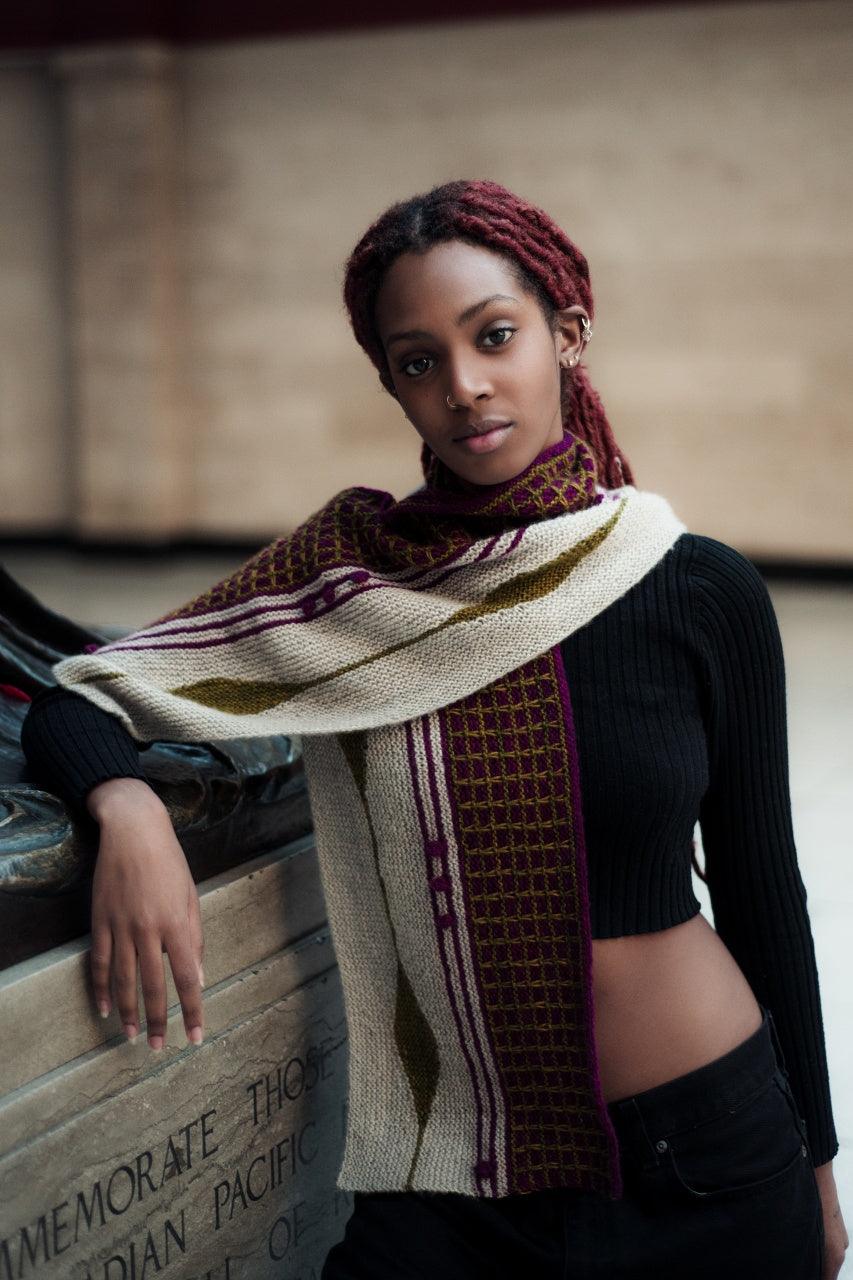 Knitting scarf pattern, ART NOUVEAU