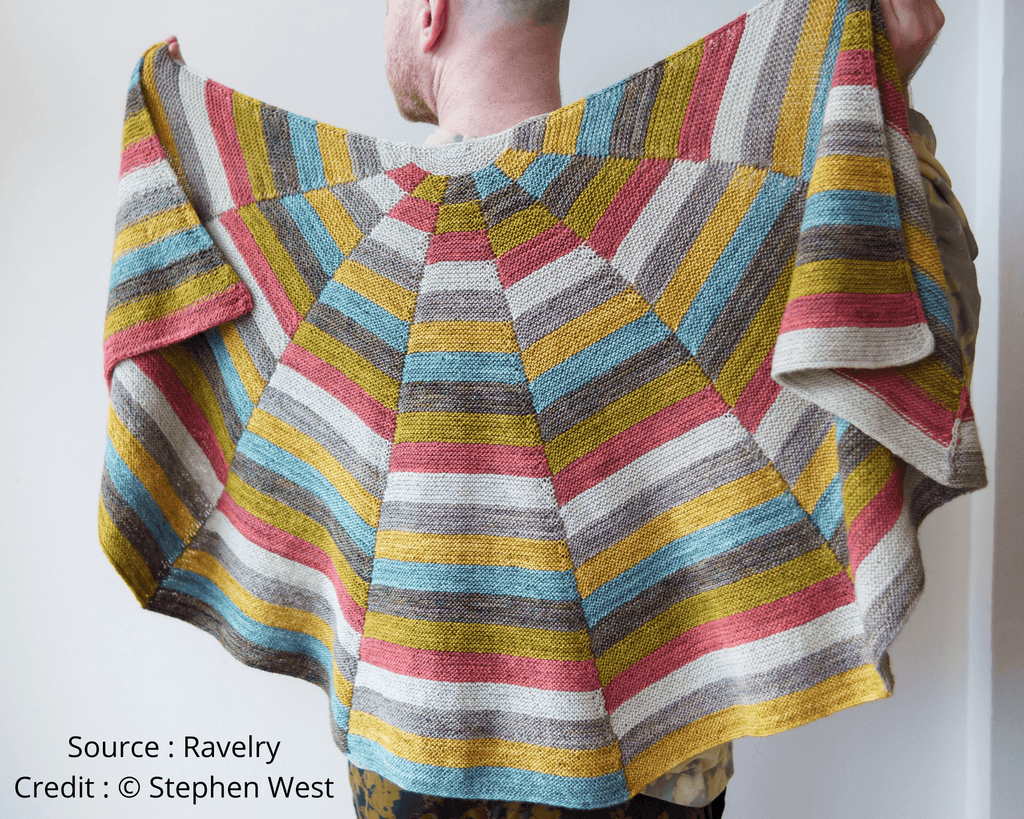 Knitting shawl kit - Fragmentation by Stephen West - Biscotte Yarns