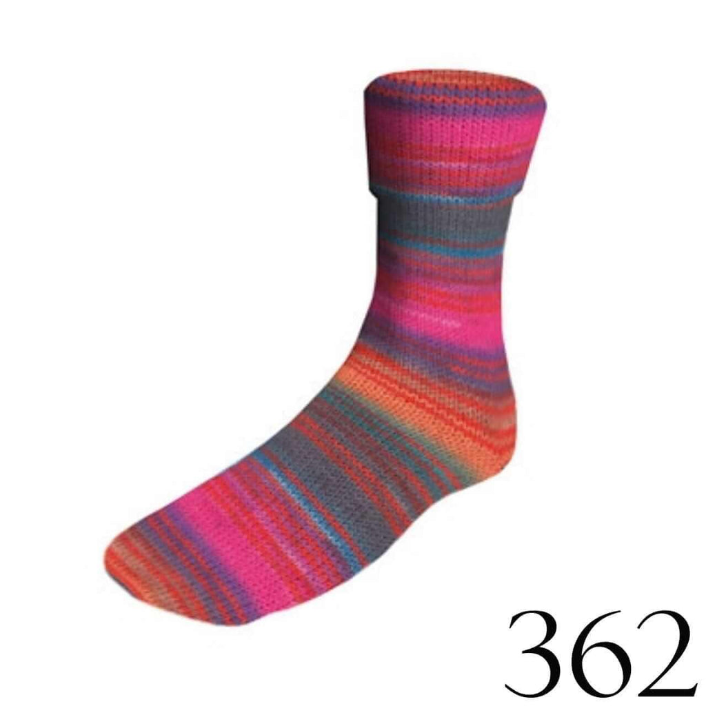 Lang Yarns Super Soxx Strickgarn – 150g, 6-fädig, 75% Schurwolle / 25% Polyamid, Farbe: Blue Latte