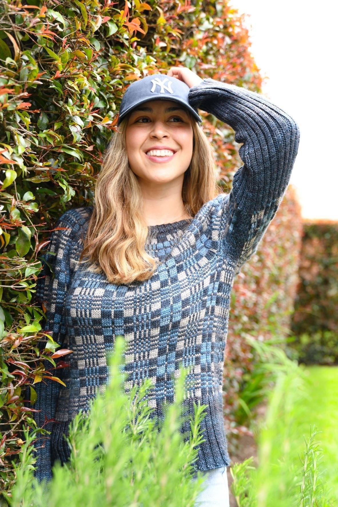Yoke sweater knitting kit - Inspiration Tartan - Biscotte Yarns