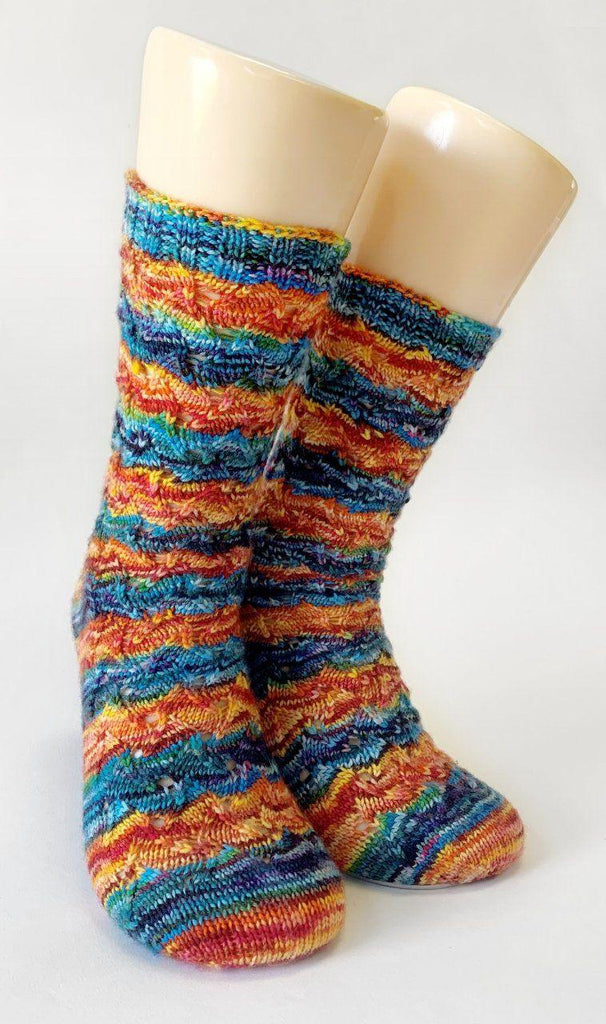 Flames of Bonfire Socks | Free Knitting Pattern - Biscotte Yarns