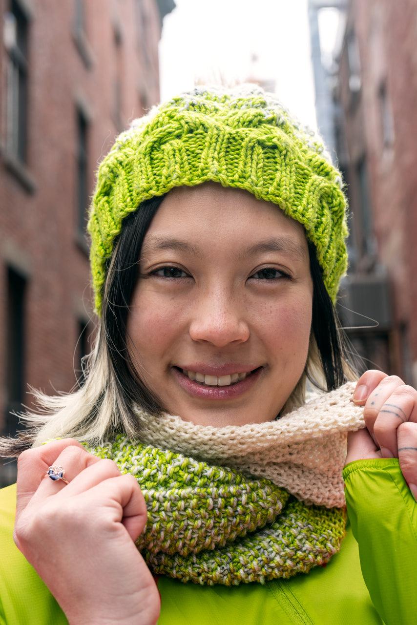 Brin de Folie Matching Hat & Scarf | Knitting Patterns - Biscotte Yarns