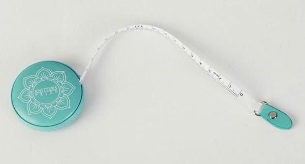 Knitter's Pride 'The Mindful Collection' Teal Retractable Tape Measure, 60" - Biscotte Yarns