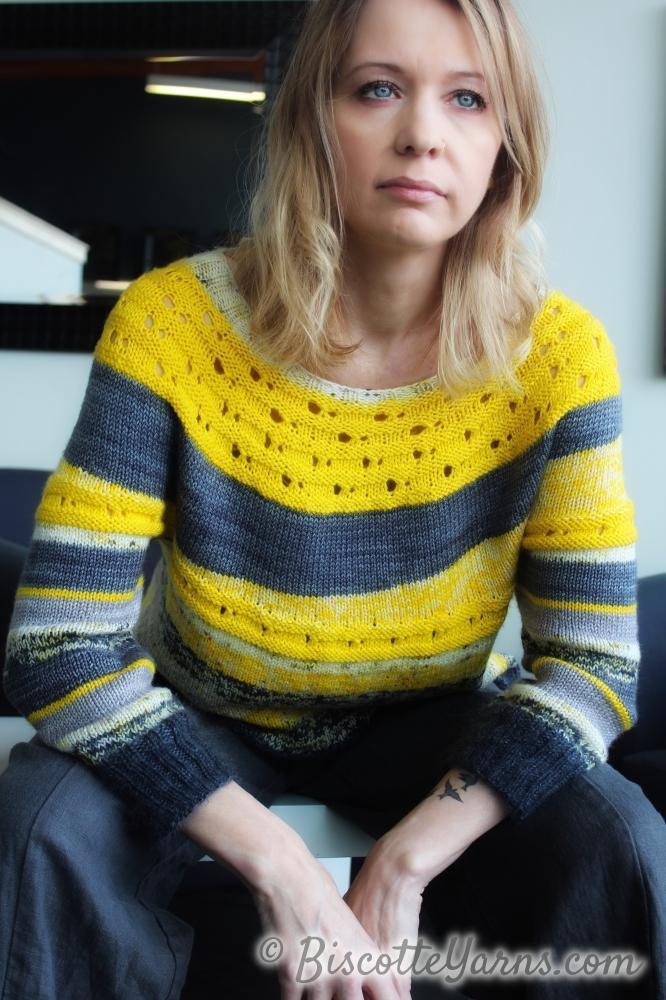 Ray of Soleil free sweater pattern - Biscotte Yarns