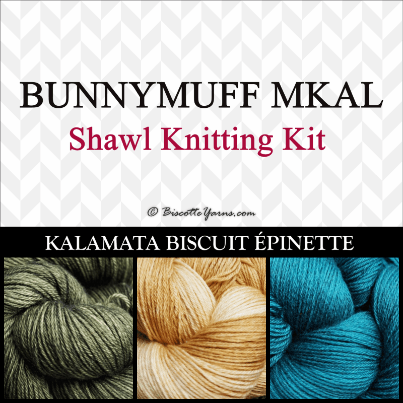 Shawl Knitting Kit ♥ by bunnymuff Mona Zillah - Biscotte Yarns