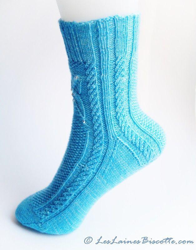 Sock knitting pattern - Frozen Butterflies - Biscotte yarns