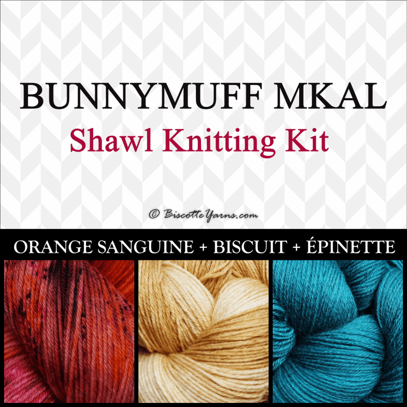 Shawl Knitting Kit ♥ by bunnymuff Mona Zillah - Biscotte Yarns