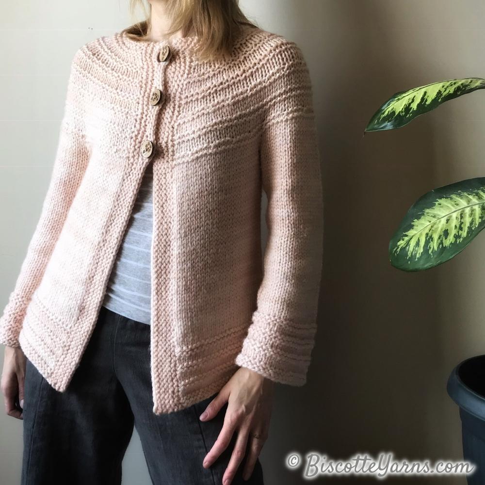 Really Ridgy Cardigan - Free Pattern - Biscotte Yarns