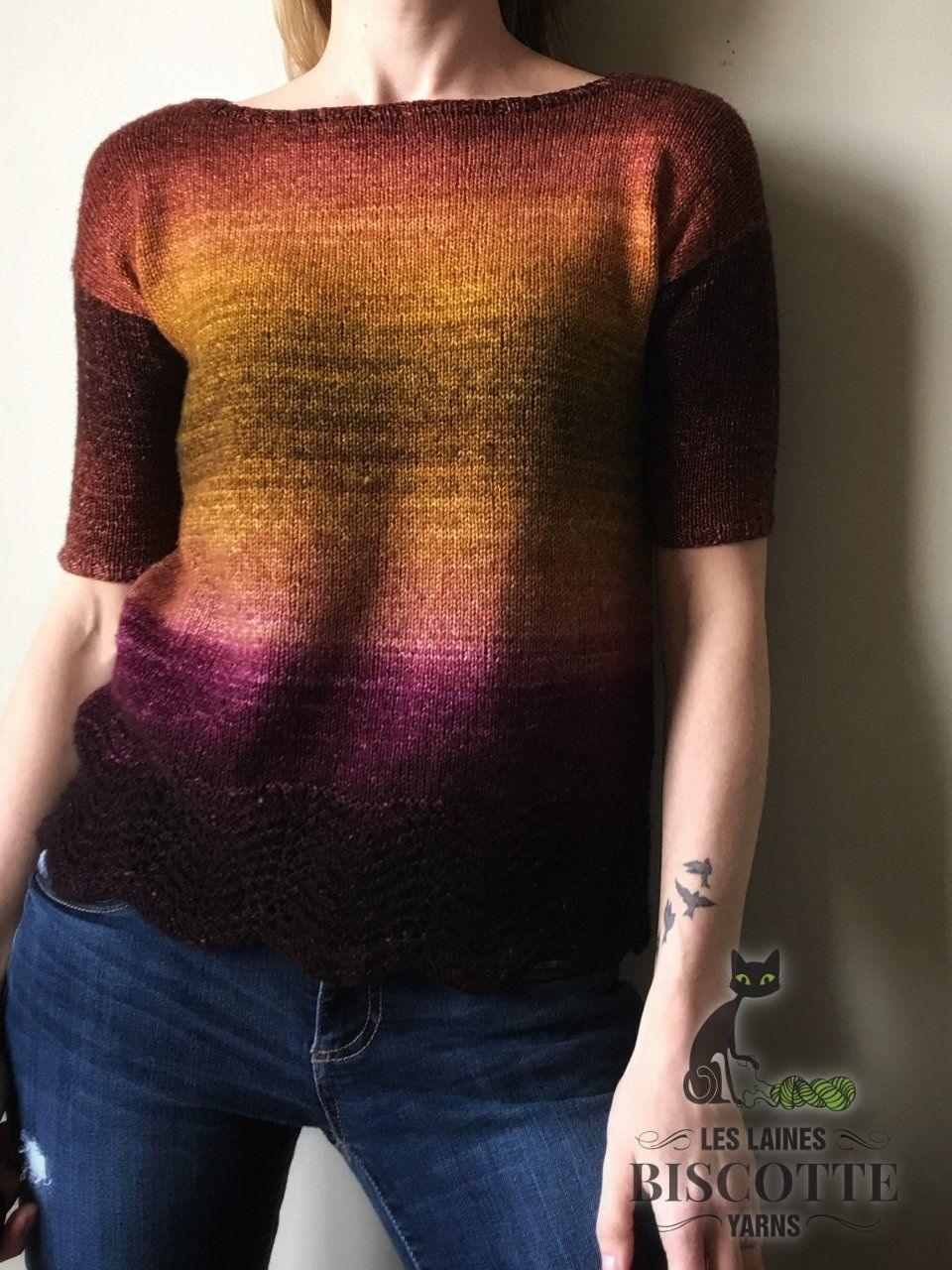 Metamorphic Tee - Free Knitting Pattern - Biscotte Yarns