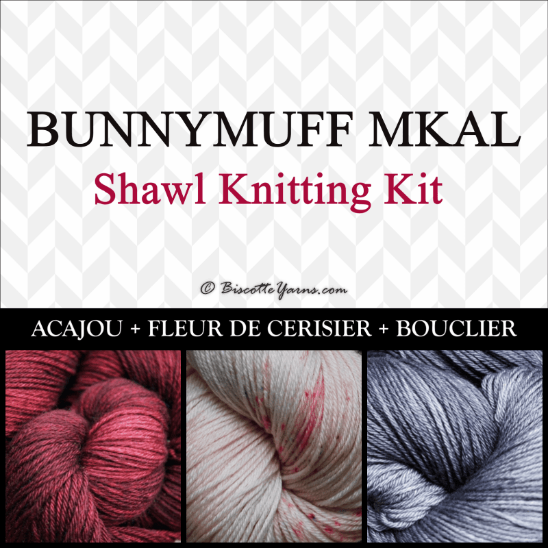 Shawl Knitting Kit ♥ by bunnymuff Mona Zillah - Biscotte Yarns