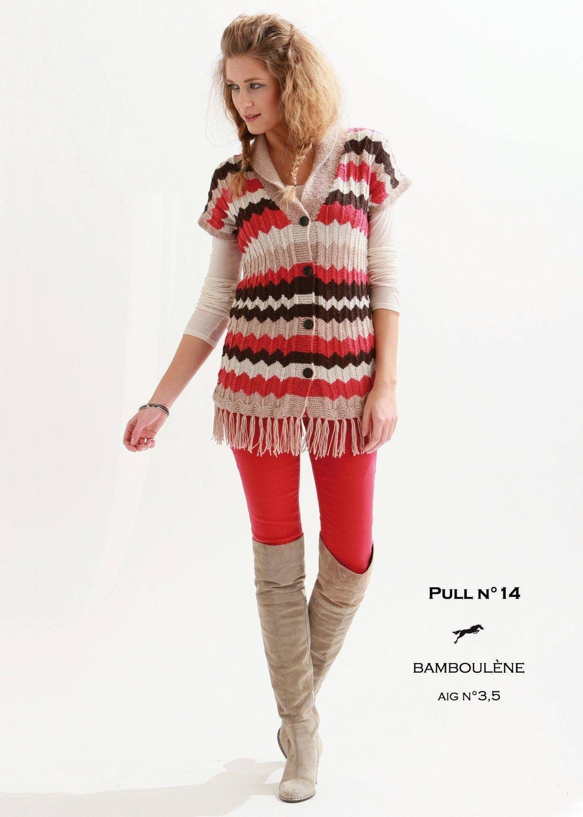 Free Cheval Blanc pattern - Women's vest cat.21-14 - Biscotte Yarns