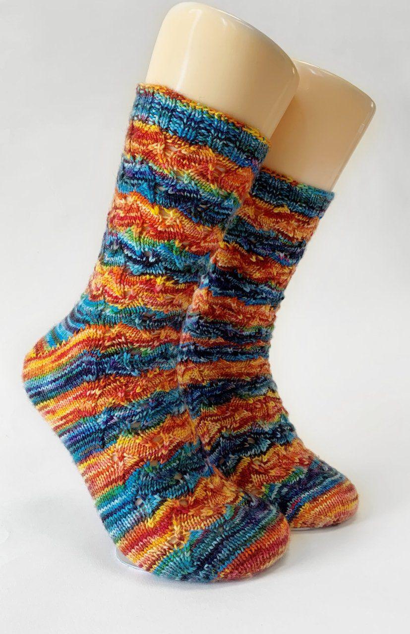 Flames of Bonfire Socks | Free Knitting Pattern - Biscotte Yarns