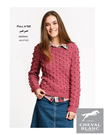 Free Cheval Blanc pattern - Pull - Cat. 25-02 - Biscotte Yarns