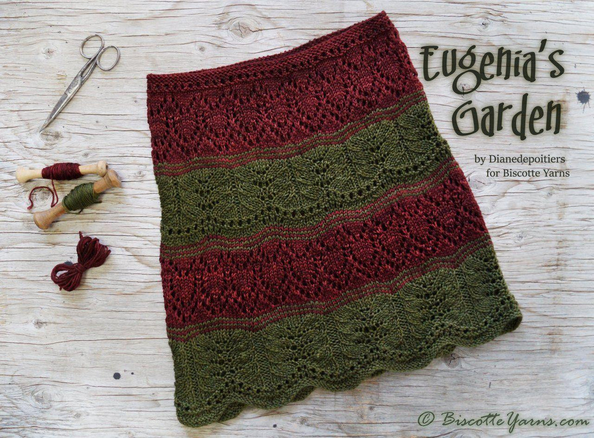 Knitting pattern Eugenia's Garden cowl - Biscotte Yarns