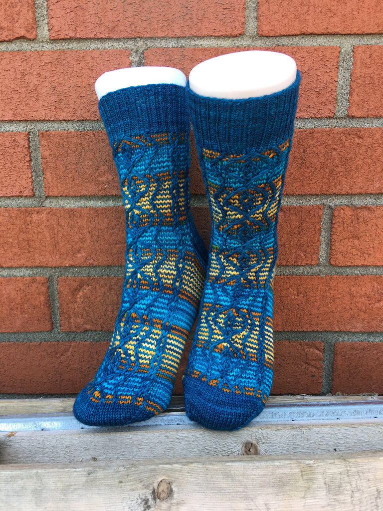 Taos Tributary Socks | Knitting Pattern - Biscotte Yarns
