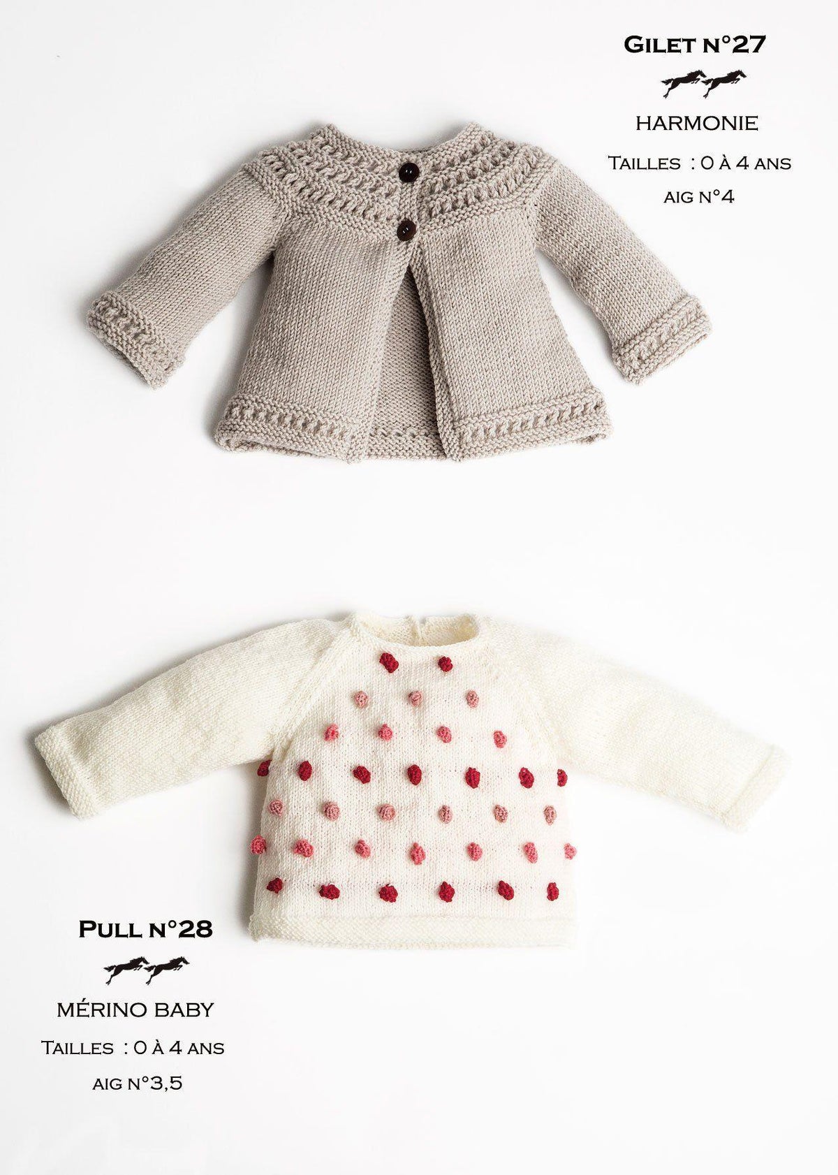 Free Cheval Blanc pattern - Girls vest cat.23-27 - Biscotte Yarns