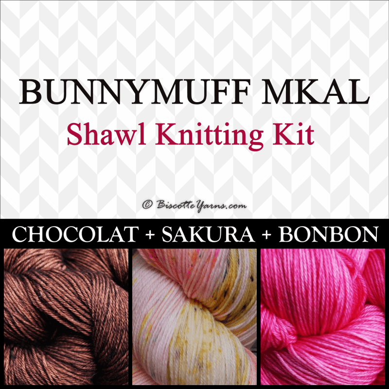 Shawl Knitting Kit ♥ by bunnymuff Mona Zillah - Biscotte Yarns