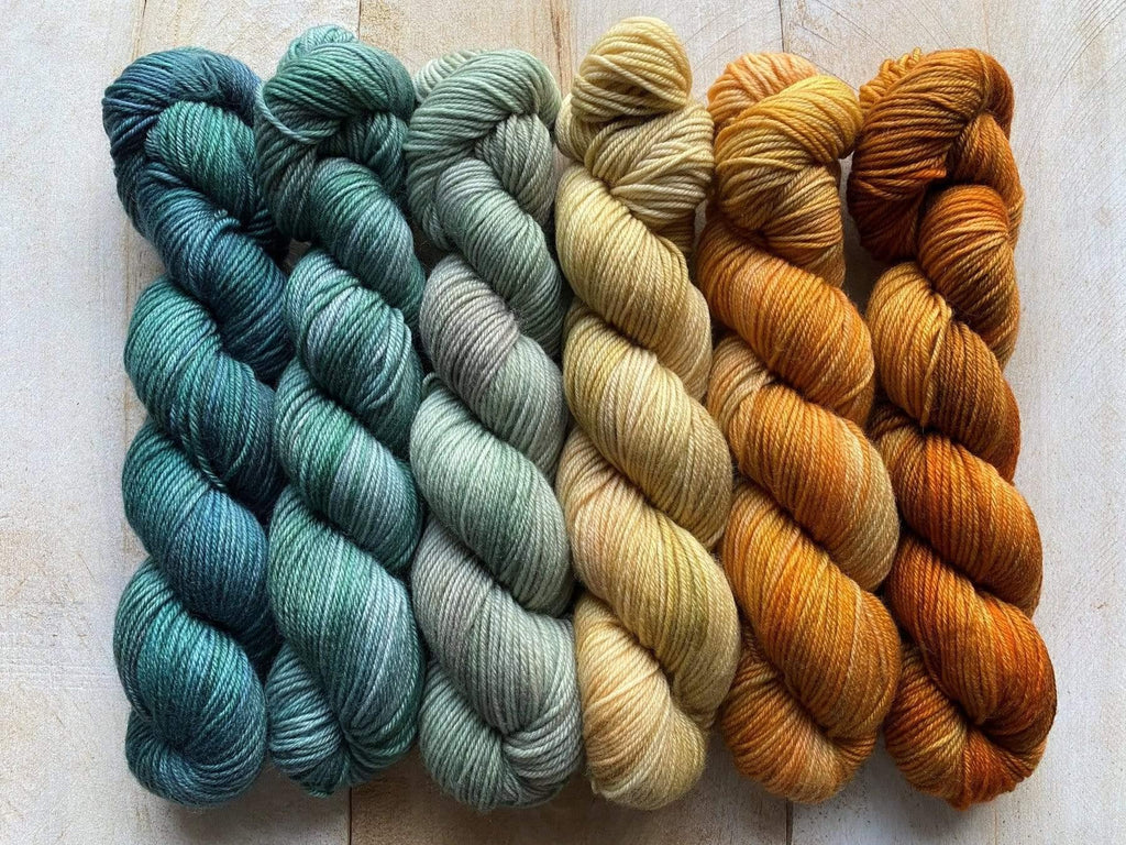 Mini Skeins of Yarn PAINTBOX gradient yarn set CANYON - Biscotte Yarns
