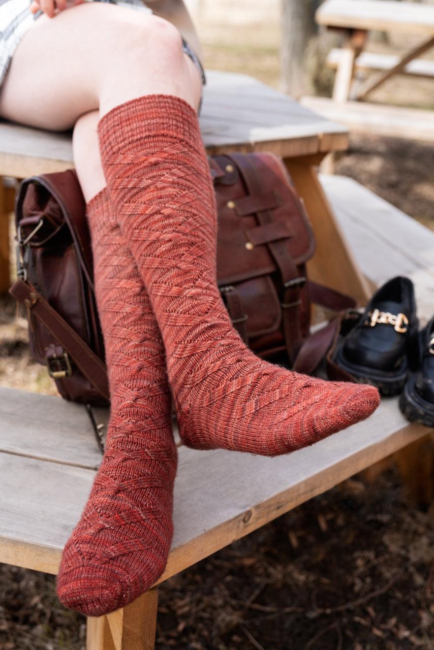 Vogue Knee-High Socks Knitting Pattern - Biscotte Yarns