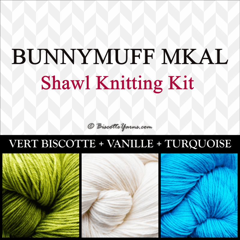 Shawl Knitting Kit ♥ by bunnymuff Mona Zillah - Biscotte Yarns