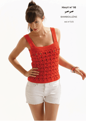 Free Cheval Blanc pattern - Women's camisole cat.18-16 - Biscotte Yarns