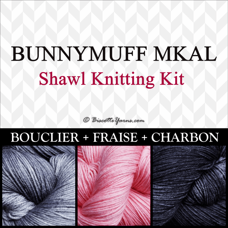 Shawl Knitting Kit ♥ by bunnymuff Mona Zillah - Biscotte Yarns