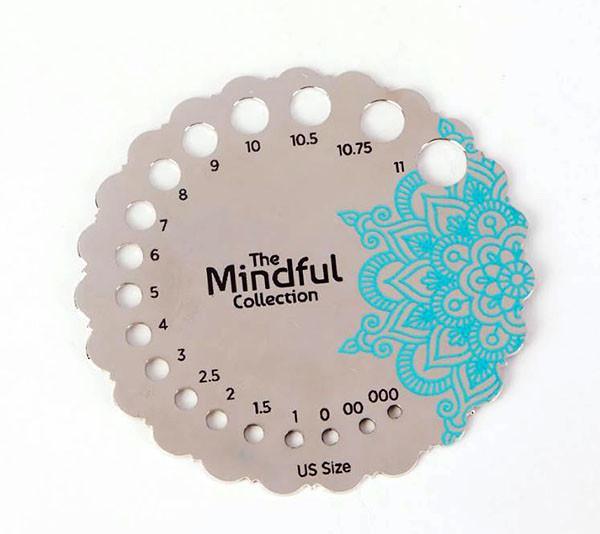 Knitter's Pride 'The Mindful Collection' Sterling Silver Plated Metal Needle Gauge - Biscotte Yarns