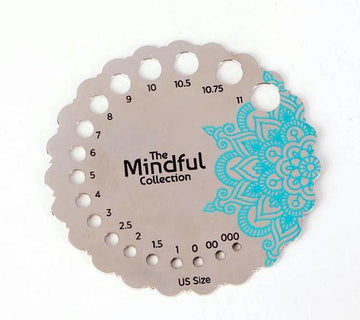 Knitter's Pride 'The Mindful Collection' Sterling Silver Plated Metal Needle Gauge - Biscotte Yarns