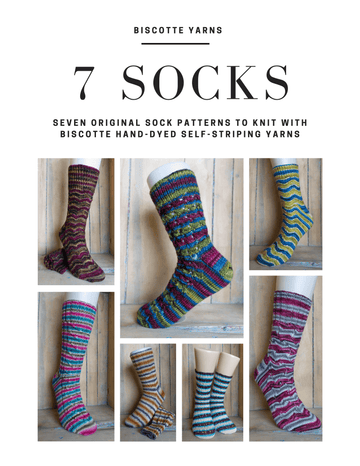 7 Socks | A Collection of Self-Striping Sock Patterns | Ebook - Biscotte Yarns