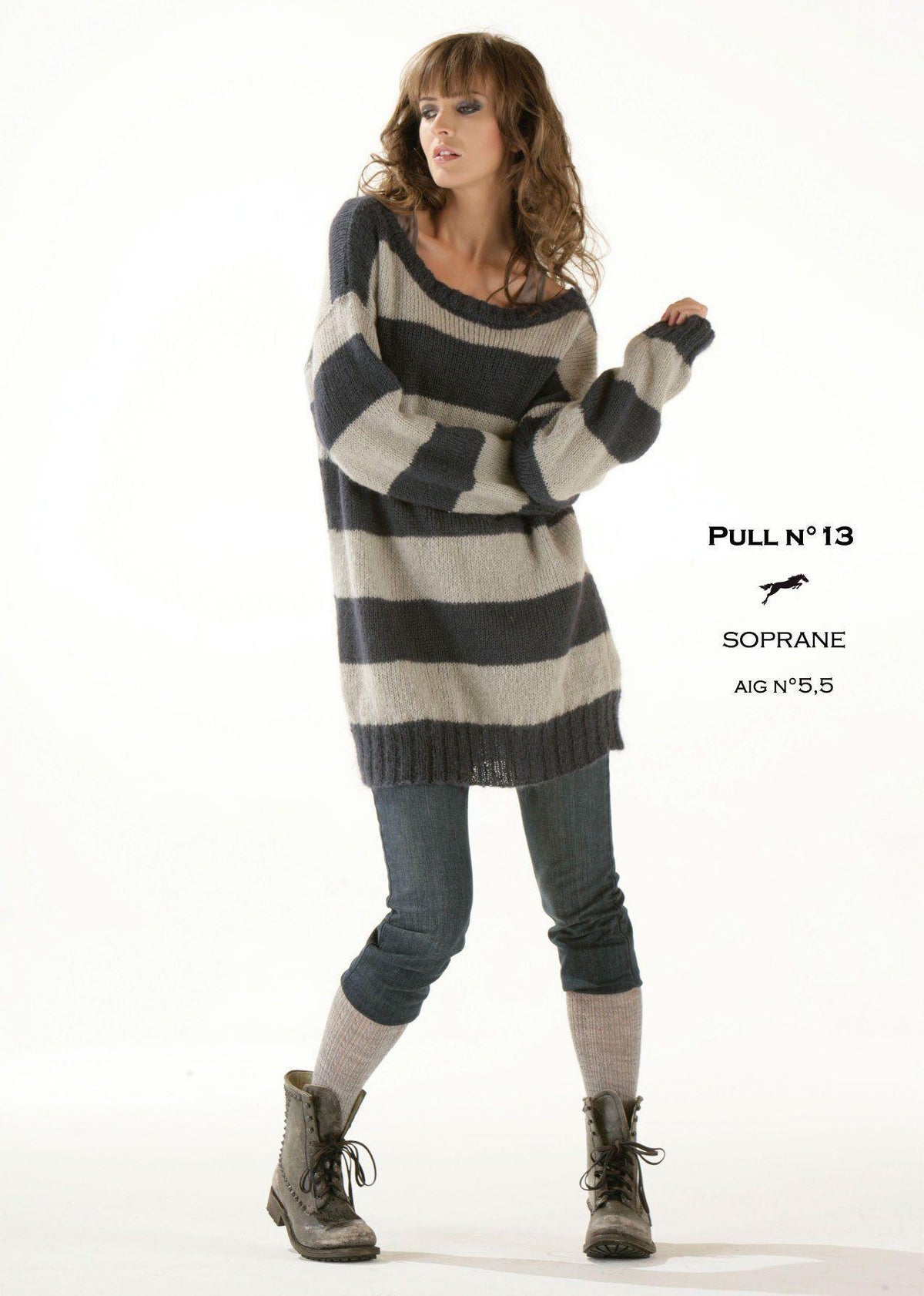 Free Cheval Blanc pattern - Women's sweater cat.13-13 - Biscotte Yarns