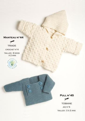 Free Cheval Blanc pattern - Baby coat cat.15-44 - Biscotte Yarns