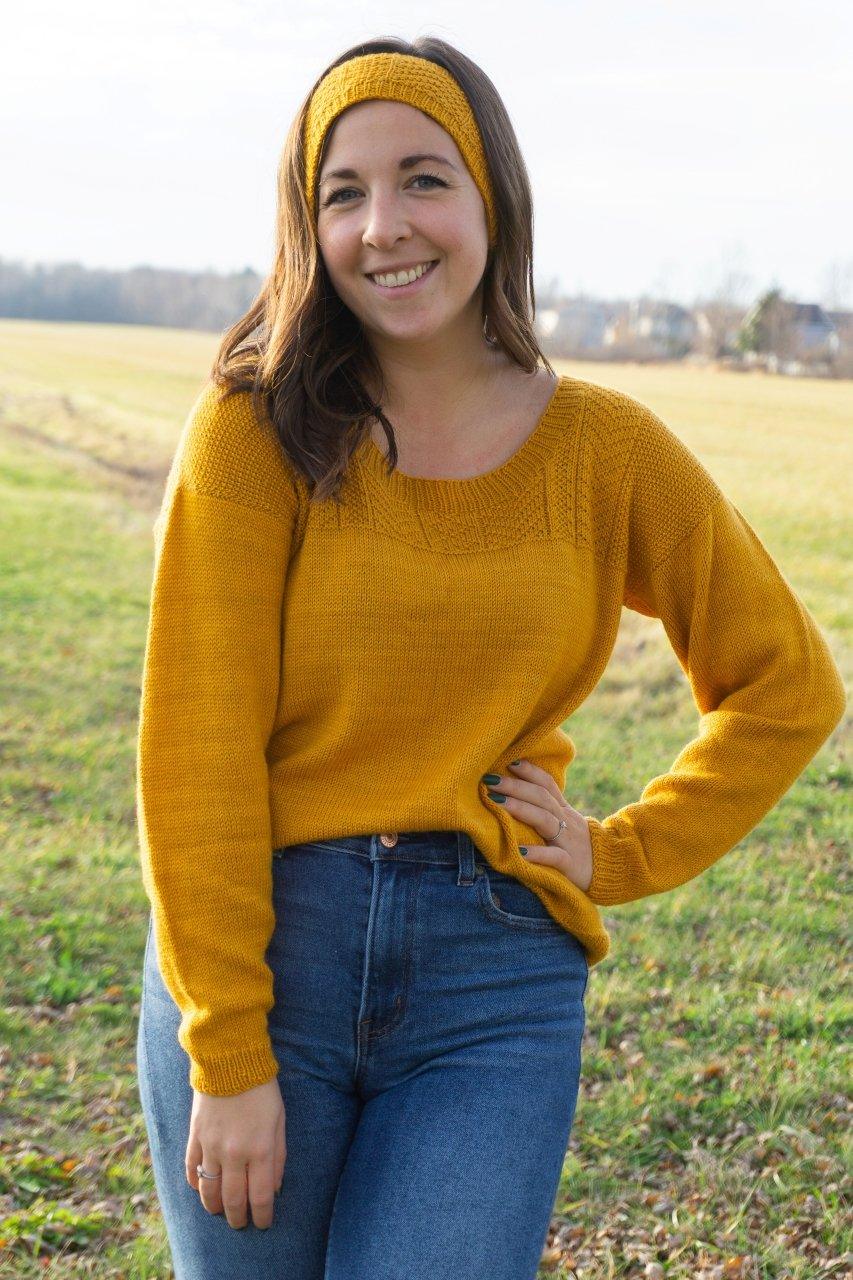 Gulf Islands Pullover & Headband ♥ Knitting pattern - Biscotte Yarns