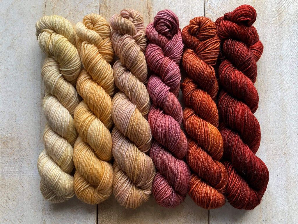 Mini Skeins of Yarn PAINTBOX gradient yarn set COMO LA FLOR - Biscotte Yarns