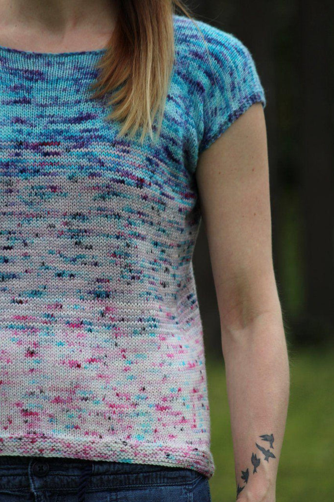 Faded Frenzy Tee | Free Knitting Pattern - Biscotte Yarns