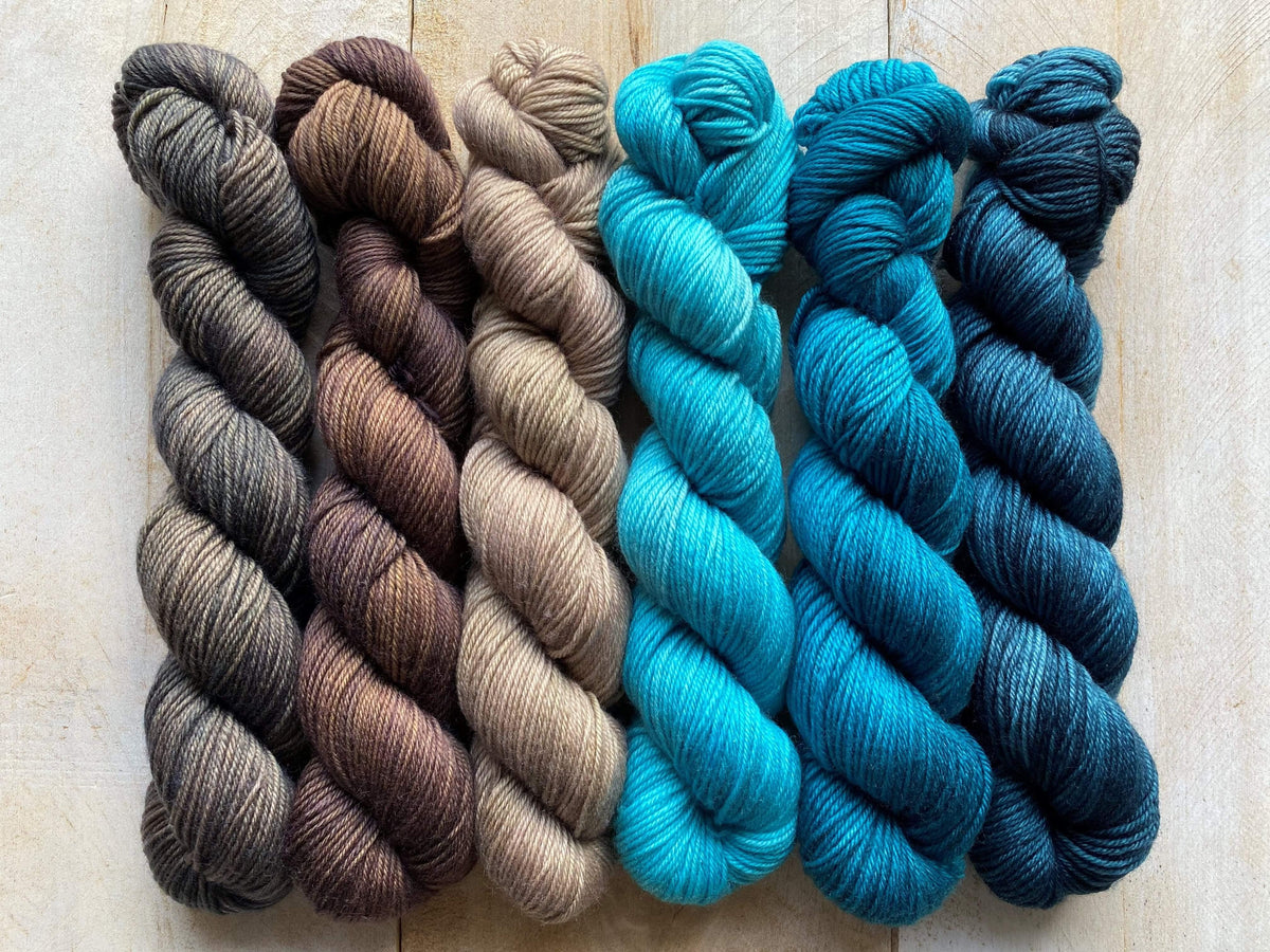 Mini Skeins of Yarn PAINTBOX gradient yarn set MASSIF - Biscotte Yarns