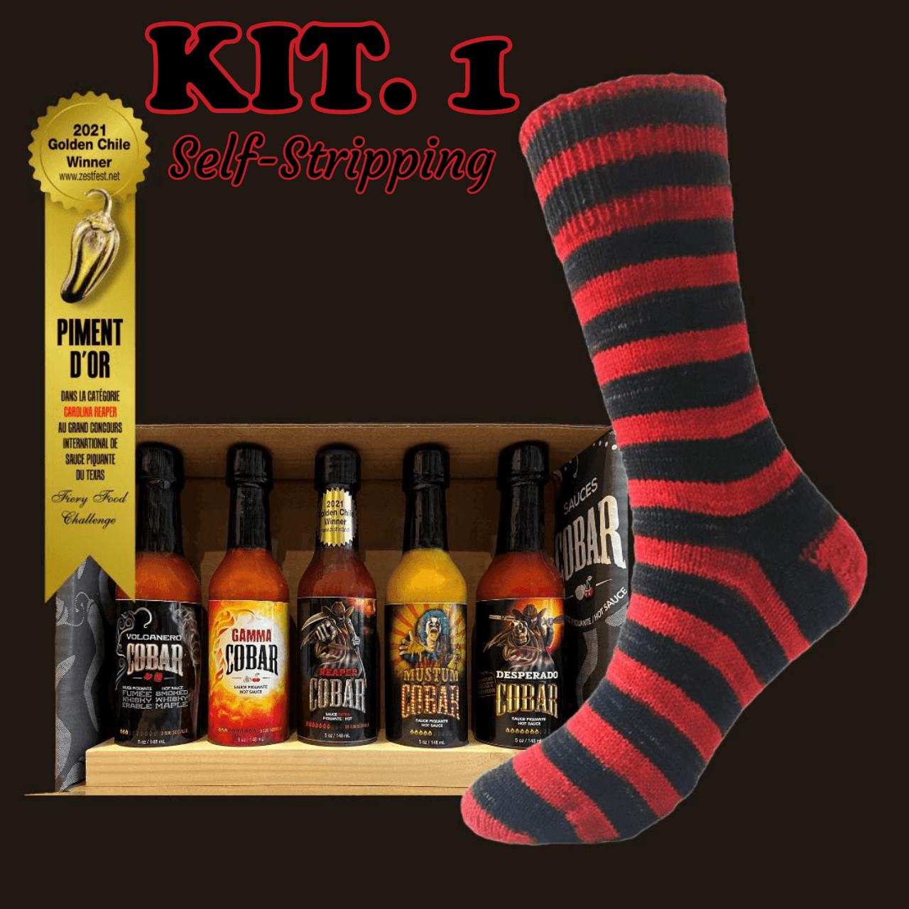 Knitting kit COBAR SOCKS (2 versions offered) - with HOT SAUCE GIFT SE –  Biscotte Yarns