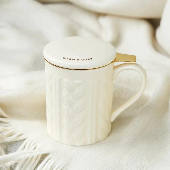 Annette™ Knit Ceramic Tea Mug & Infuser by Pinky Up® - Biscotte Yarns